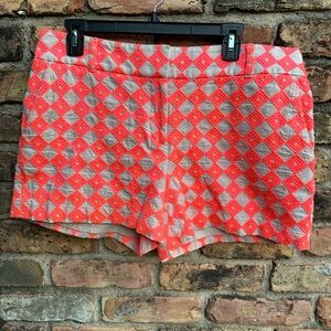 Womens Ann Taylor LOFT Riviera Shorts Size 10 Diamond Embroidered Zip Fly Summer